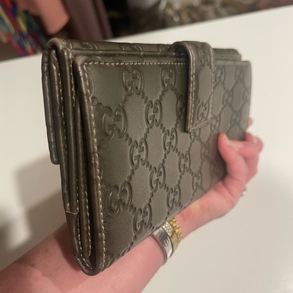 Authentic Gucci grey Guccissima long wallet - Picture 14 of 16